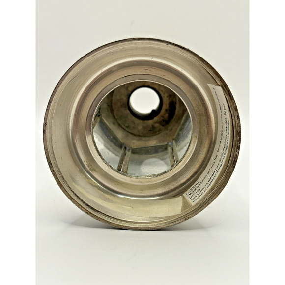 Vintage Silver Metal Candle Lantern 6.5" Hex Glass Panels Rustic Patina Decor - Picture 3 of 4